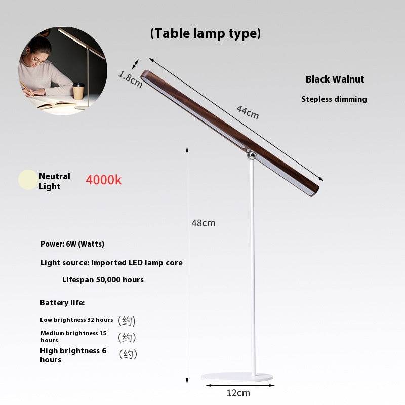 Minimalist Solid Wood Creative Rechargeable Multi-function Lamp - Zoanne