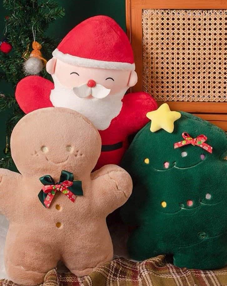 Christmas Decorative Throw Pillow - Santa, Gingerbread Man, Christmas Tree - Zoanne