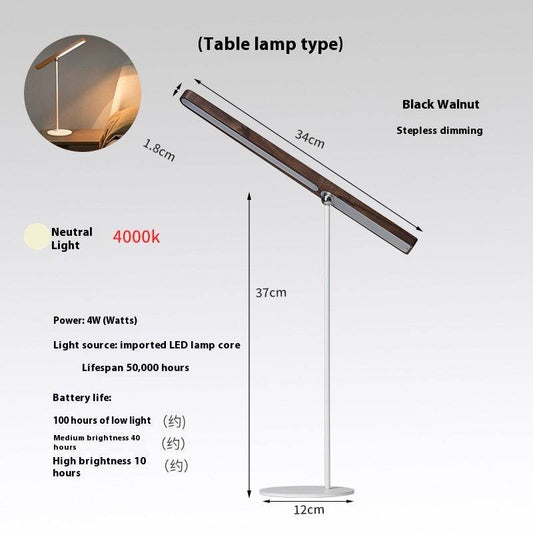Minimalist Solid Wood Creative Rechargeable Multi-function Lamp - Zoanne