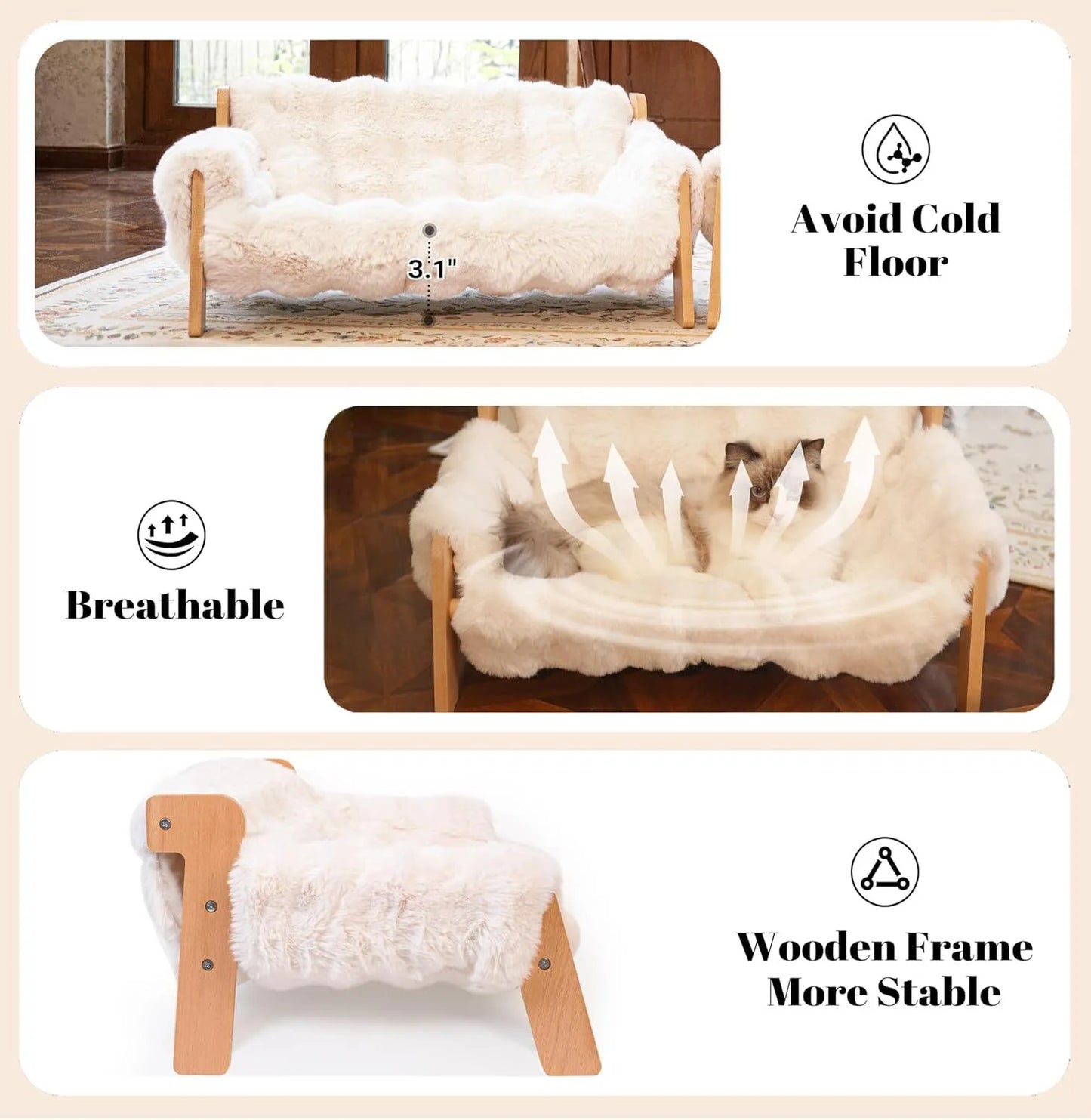 Indoor cat-specific elevated cat bed