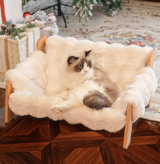 Indoor cat-specific elevated cat bed