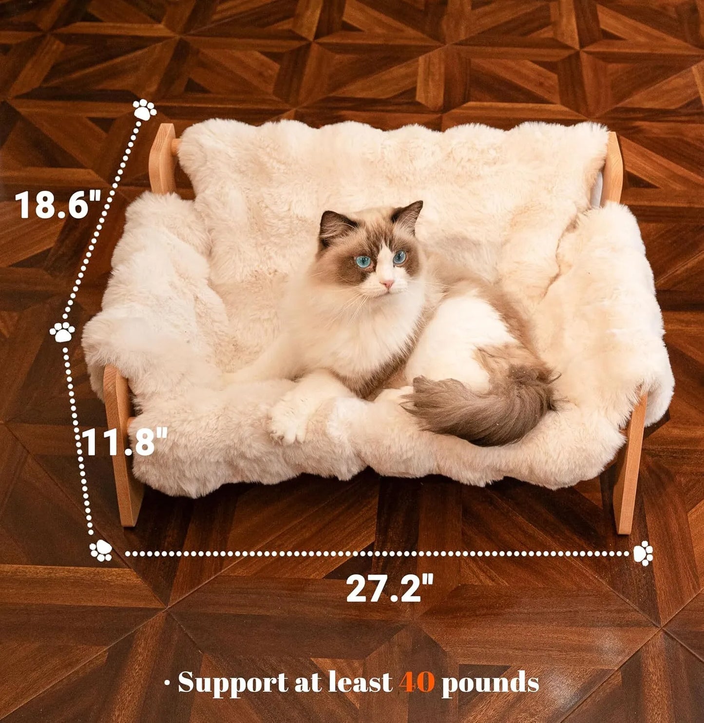 Indoor cat-specific elevated cat bed