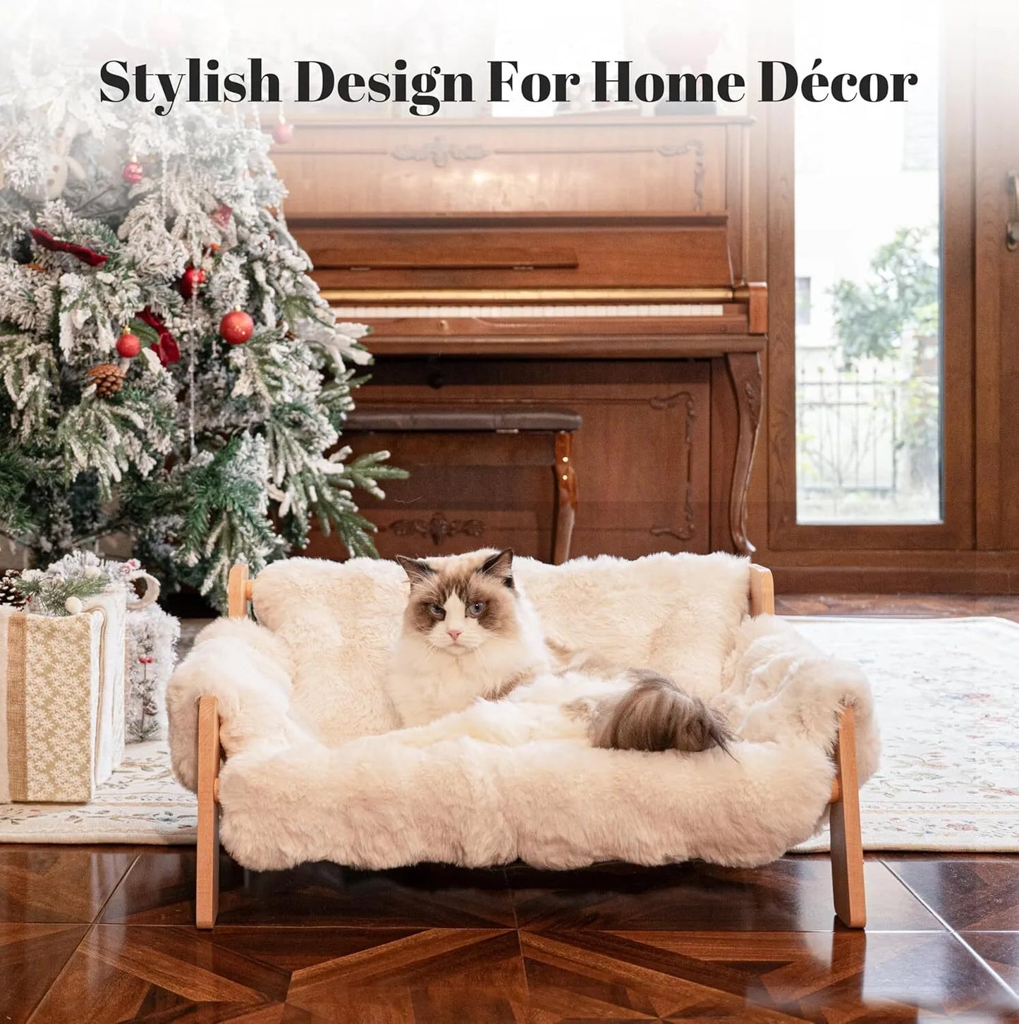 Indoor cat-specific elevated cat bed
