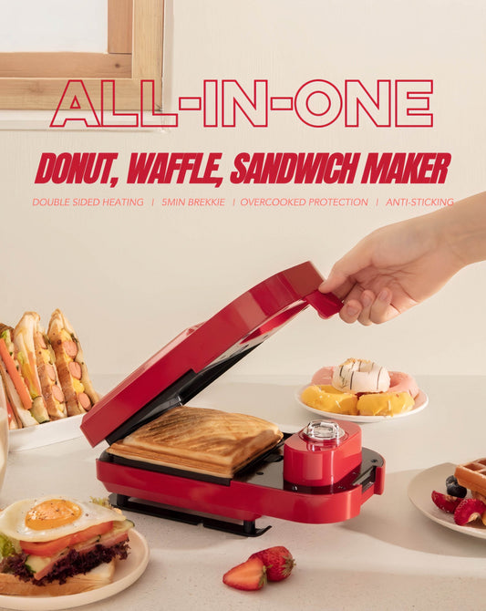 All-in-One Automatic Donut, Waffle & Sandwich Maker Machine - Zoanne
