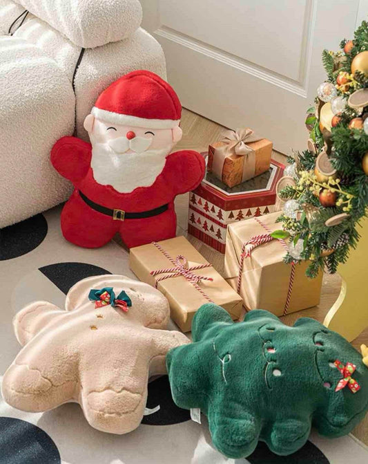Christmas Decorative Throw Pillow - Santa, Gingerbread Man, Christmas Tree - Zoanne