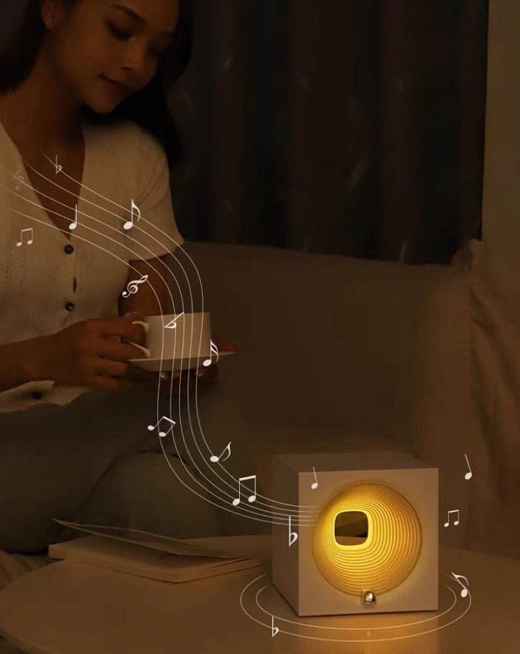Time Machine Sleep Inducing Bedside Lamp with Speaker - Dimmable Sleep Aid Night Light - Zoanne